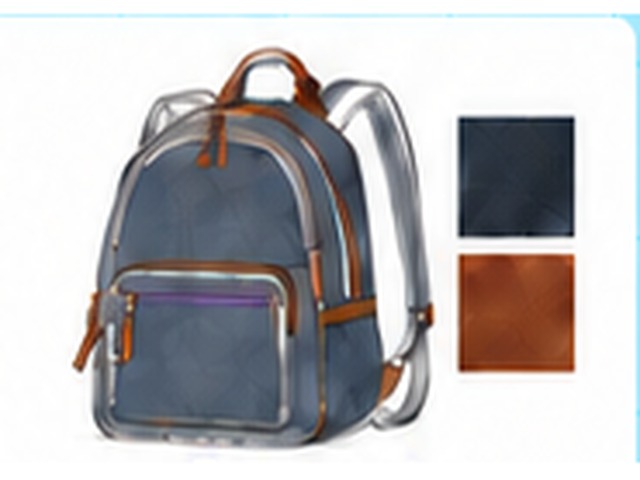 Concept stage: backpack concept with material swatches